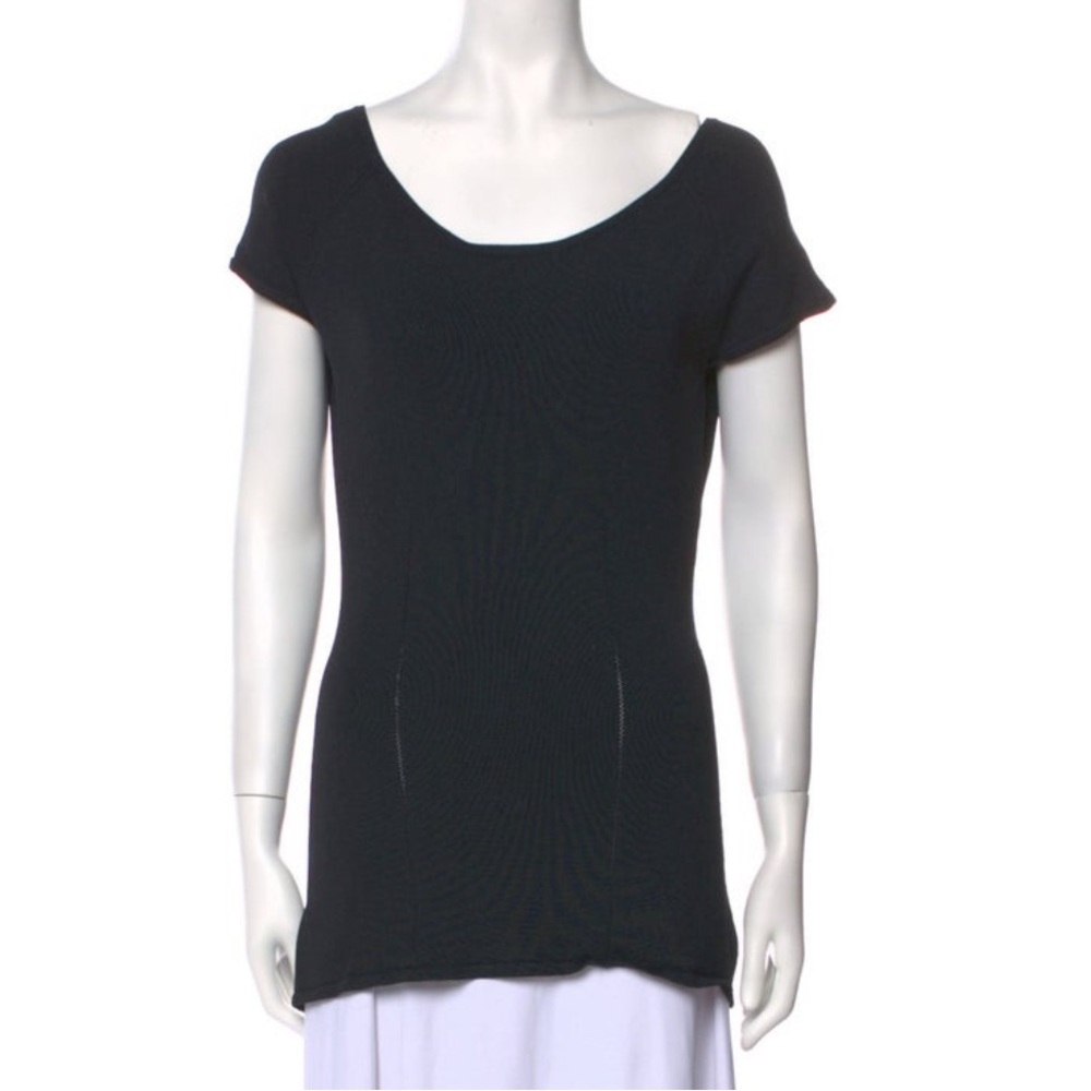 Donna Karan Black Short Sleeve Blouse